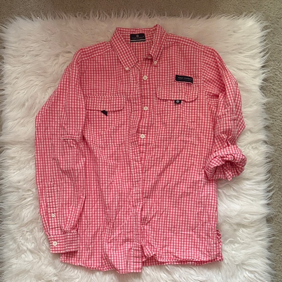 Simply Southern Pink Checkered Casual Shirt - Picture 1 of 2